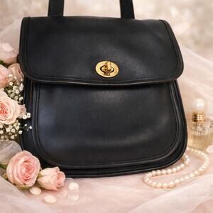 Vintage Coach Side Pack Black Rare Classic Bag